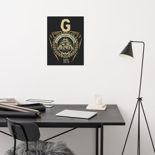 18in x24in Top G Poster 1%, Eye of Horus symbol representing protection, health, and restoration Sigma collection