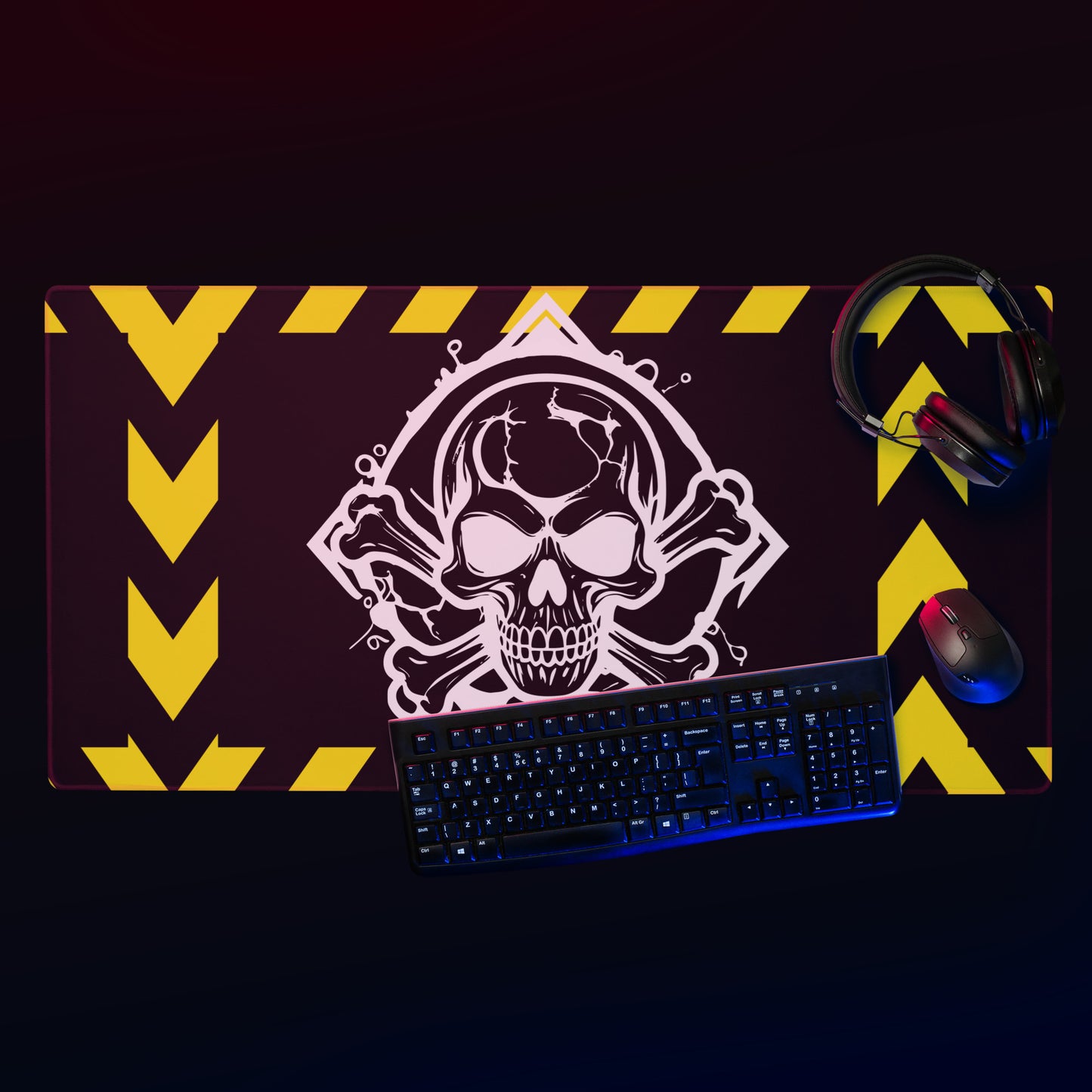 Toxic Threat Gaming Mouse Pad – 18x36 Inch Hazmat Skull & Bones Edition