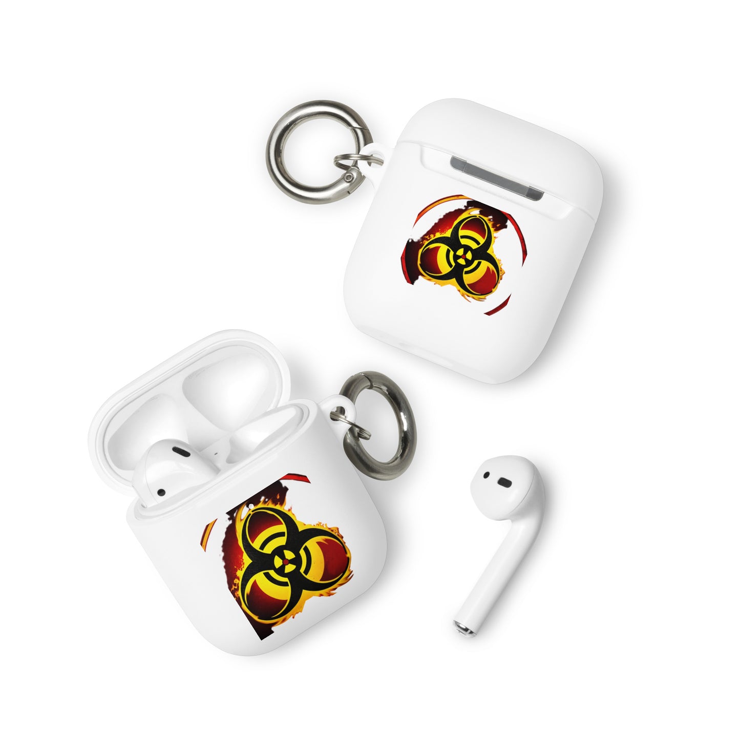 Rubber Case for AirPods® Biohazard hazmat symbol onfire