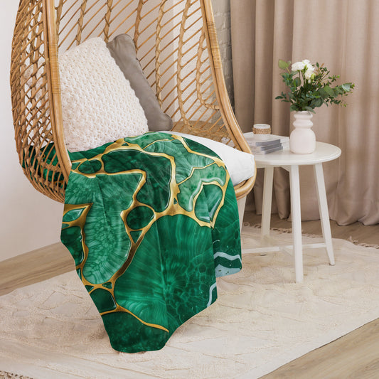 Sherpa blanket Jade and Gold