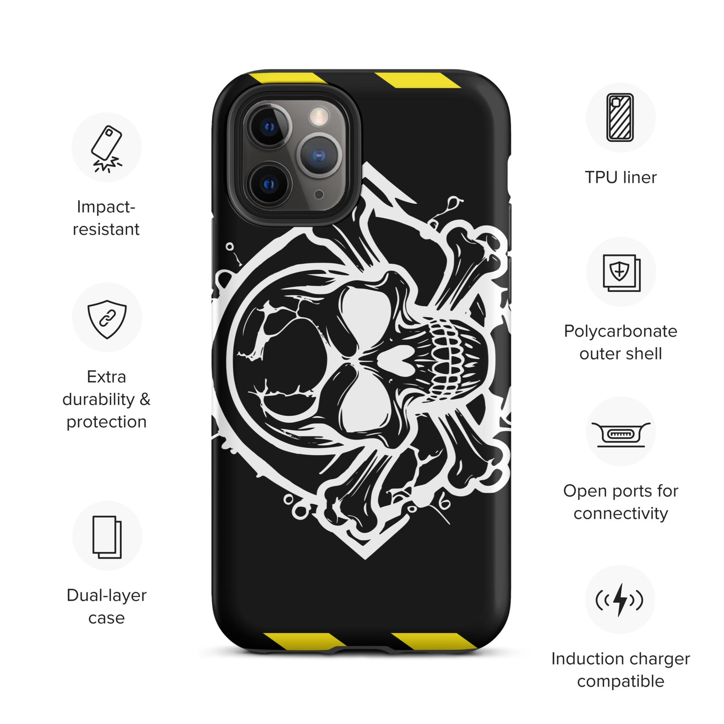 Toxic Threat iPhone® Tough Case – Hazmat Skull & Bones Protection