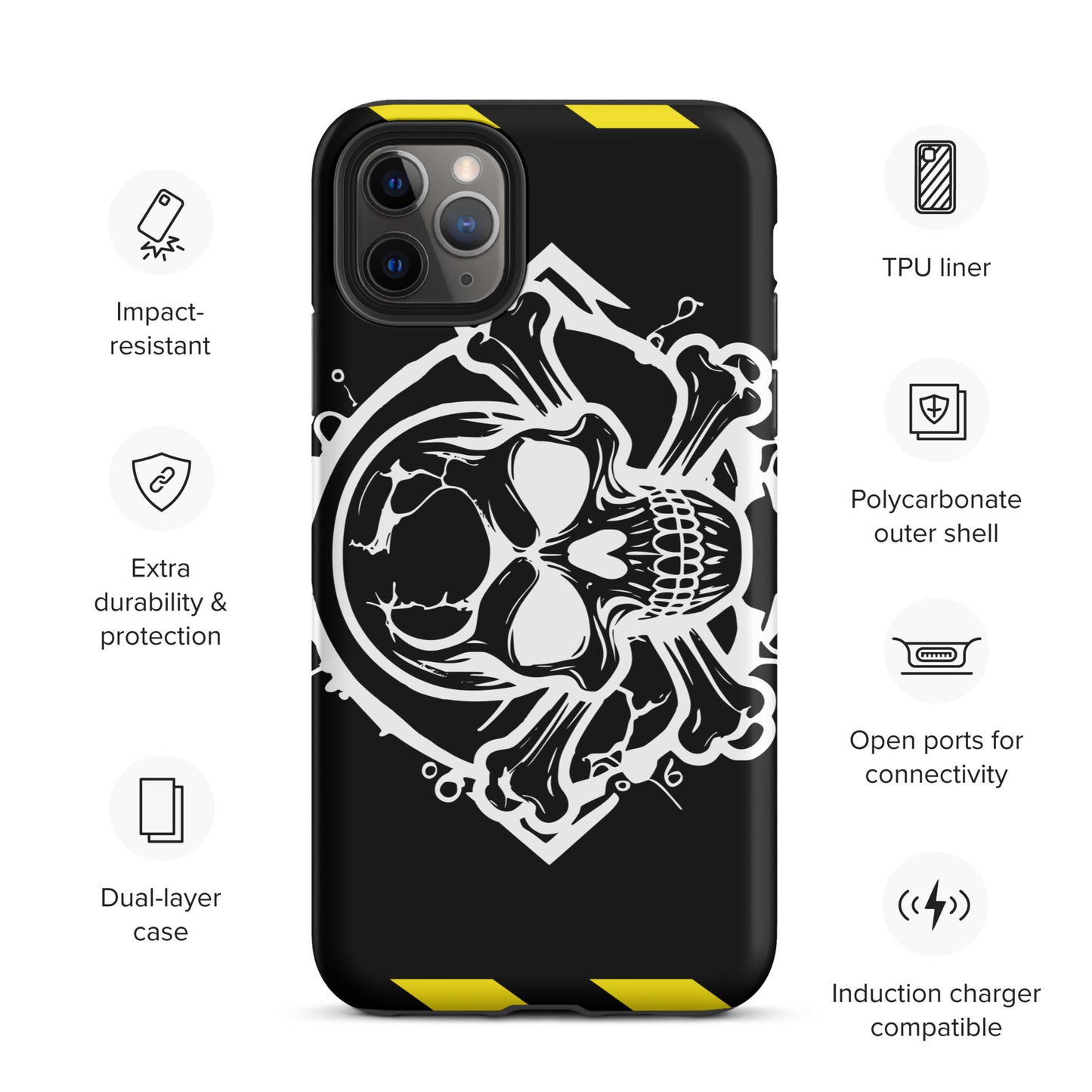 Toxic Threat iPhone® Tough Case – Hazmat Skull & Bones Protection