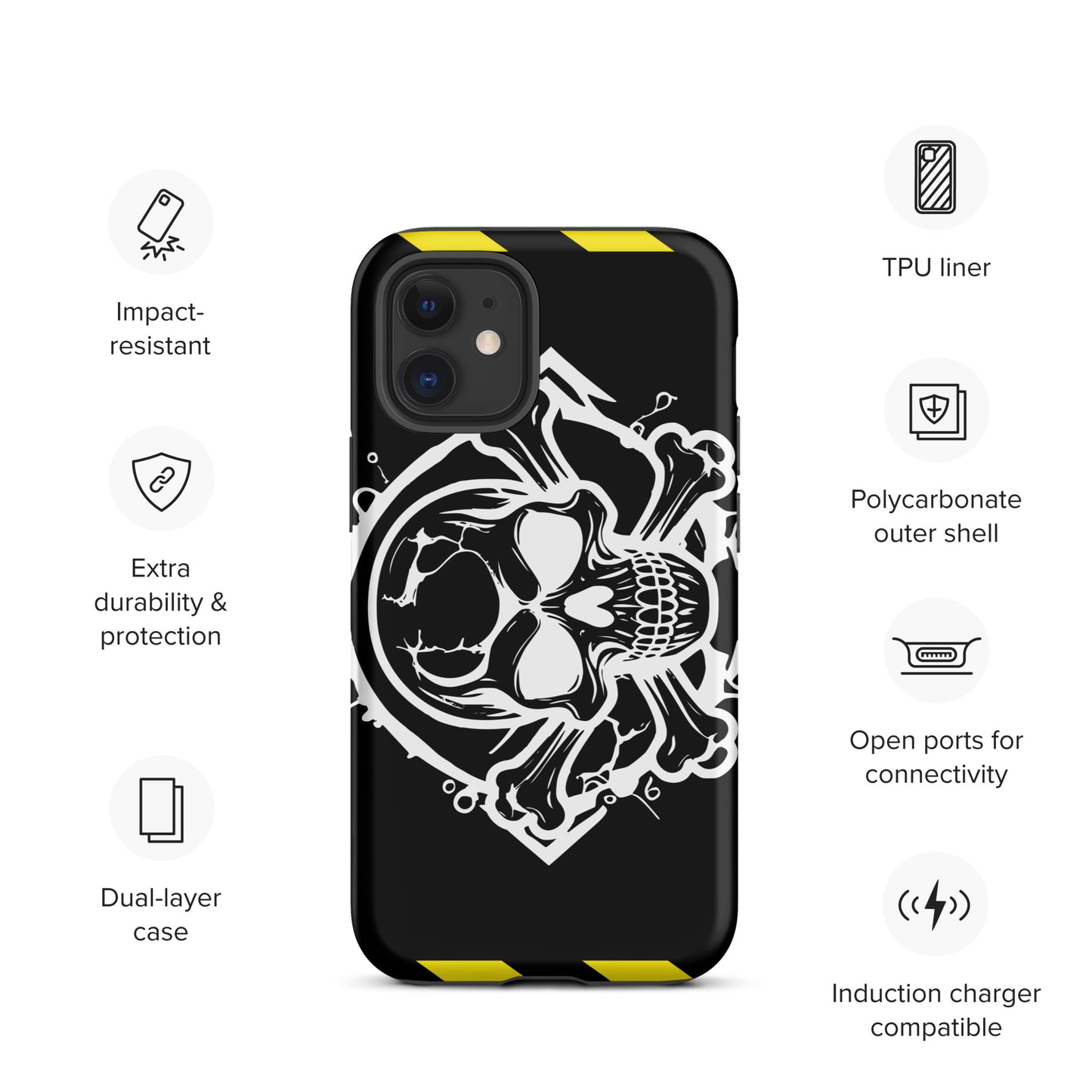 Toxic Threat iPhone® Tough Case – Hazmat Skull & Bones Protection