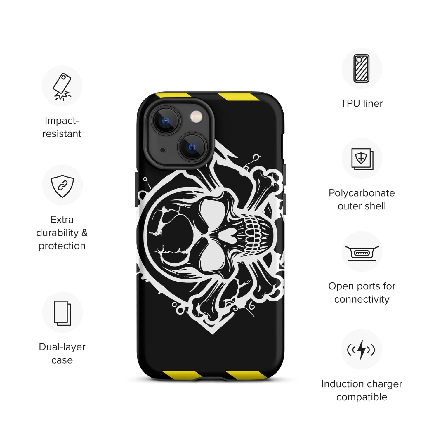 Toxic Threat iPhone® Tough Case – Hazmat Skull & Bones Protection