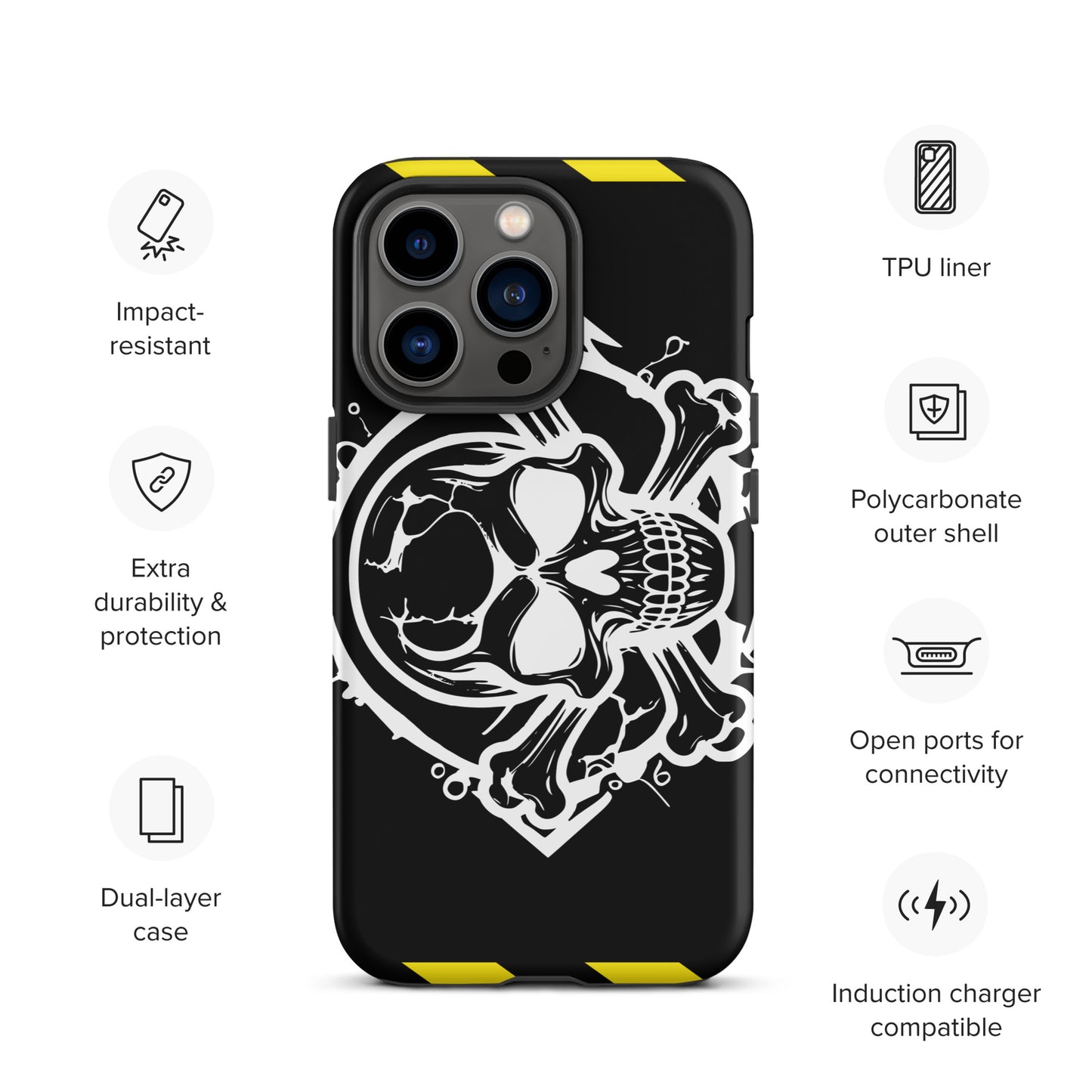 Toxic Threat iPhone® Tough Case – Hazmat Skull & Bones Protection