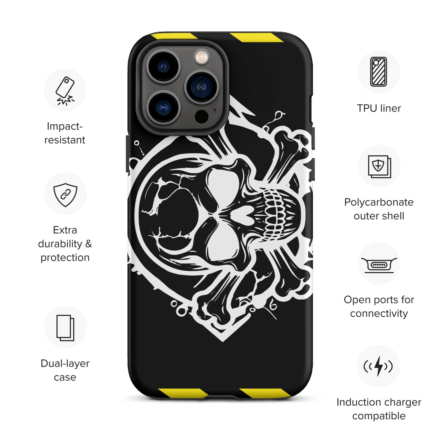 Toxic Threat iPhone® Tough Case – Hazmat Skull & Bones Protection